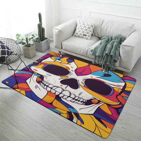Mexico Flower Skulls Day Of The Dead (57) Carpet Style Living Room Bedroom Rug Modern 3d Entry Door Mats Household