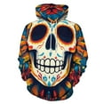 thumbnail image 1 of Mexico Flower Skulls Day Of The Dead Men's Women Vintage 3D Hooded Sweatshirt - All-Season Loose Fit Streetwear, 1 of 6