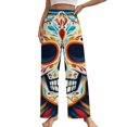 thumbnail image 1 of Mexico Flower Skulls Day Of The Dead Pajama Pants Comfortable Elastic Waist Pajamas Fashion Sleepwear Bottoms Plus Size Homewear, 1 of 6