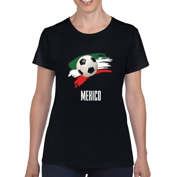 Mexico Football Soccer T-Shirt Women -Smartprints Designs, Female 4X-Large