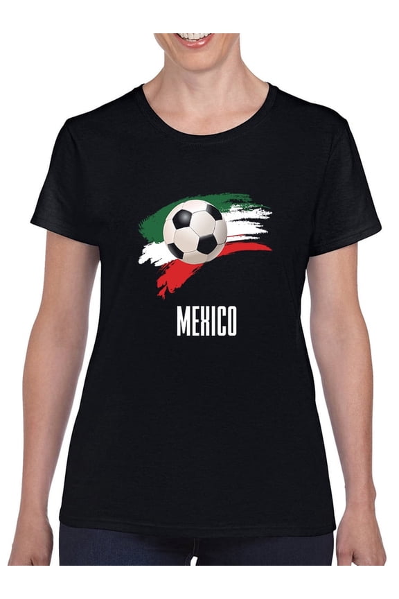 Mexico Football Soccer T-Shirt Women -Smartprints Designs, Female 4X-Large