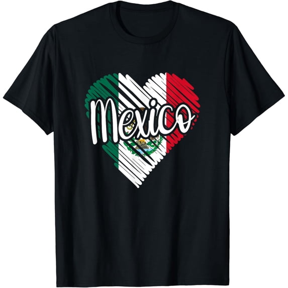 Mexico For Men Mexican Heart Flag for Women Mexicano T-Shirt
