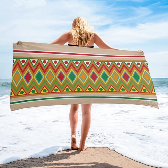 Mexico Geometry Triangle Rectangle Round Bath Towel Bathroom Microfiber Shower Towel Outdoor Travel Swim Quick Dry Beach Towel