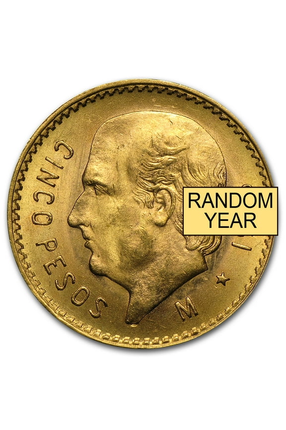 Mexico Gold 5 Pesos (Random Year) AU-BU