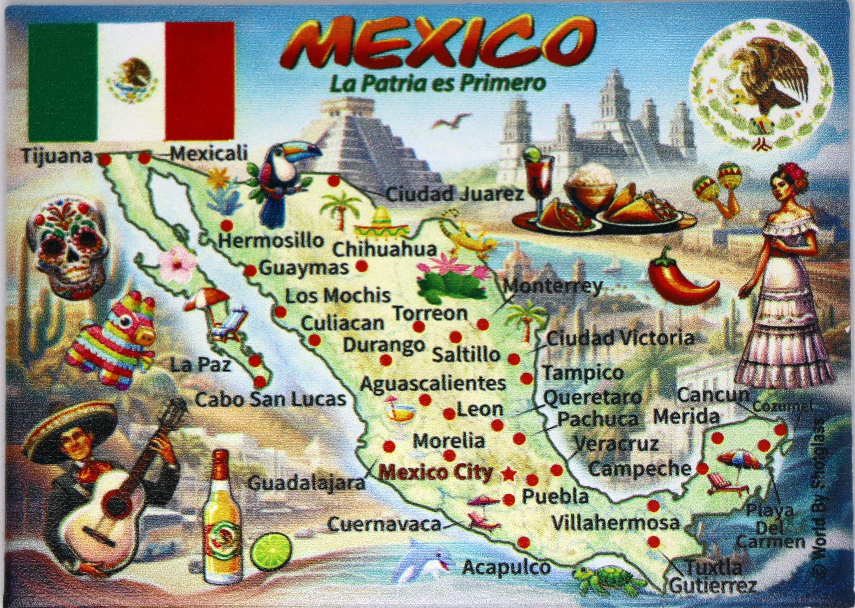 Personalized Cozumel 2024 Map Photo Collage - Mexico Vacation Souvenir Gift - Custom Made with your Digital Pictures!