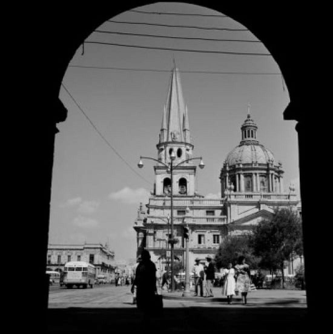 Mexico Guadalajaro Cathedral through archway Canvas Art - (24 x 36)