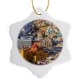 thumbnail image 1 of 3drose, Mexico, Guanajuato. Overview of City., 3 inch Snowflake Porcelain Ornament, 1 of 7