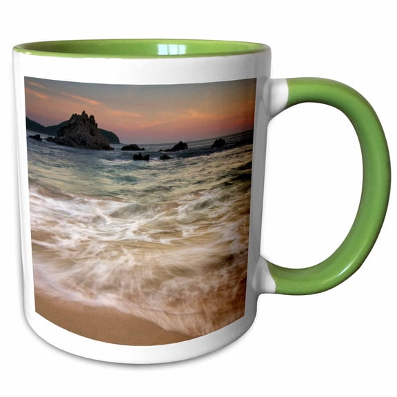 3drose, Mexico, Guerrero, Zihuatanejo Zihuatanejo Bay Beach - Sa13 Dsv0006 - David Svilar, 11oz Two-tone Green Mug