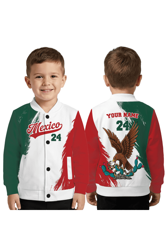 Mexico Heritage Jacket, Custom Mexican Flag Jacket, Personalized Mexican Eagle Pride Jacket