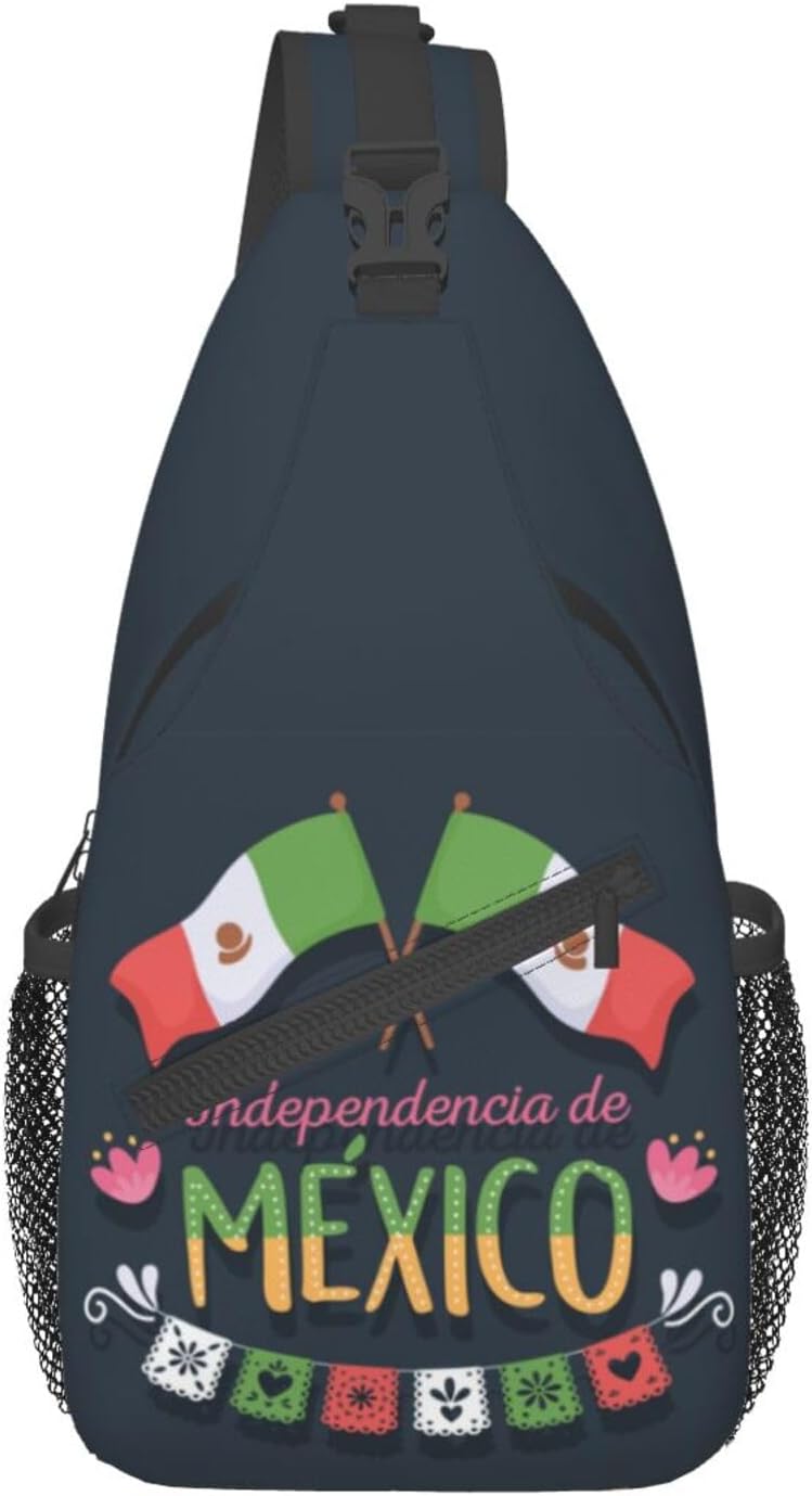 Mexico Hispanic Mexico Independence Day 2023 Sling Bag Crossbody Hiking Travel Chest Bags Backpack Shoulder Daypack for Women Men