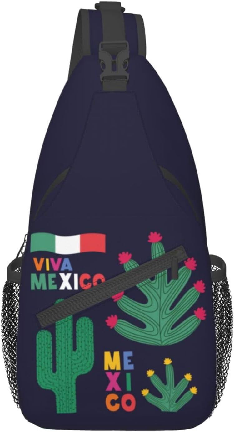 Mexico Hispanic Mexico Independence Day 2023 Sling Bag Crossbody Hiking Travel Chest Bags Backpack Shoulder Daypack for Women Men