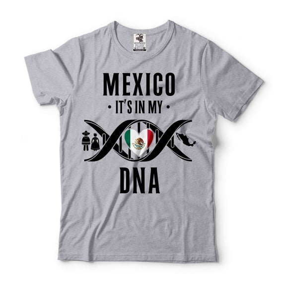 Mexico It's In MY DNA Shirt Mexico DNA T-Shirt Mexico Shirt Mexican Gifts Mexican T Shirts (Small Grey)