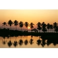 thumbnail image 1 of Mexico, Ixtapa, Sunset With Palms, Reflections On Water Foreground A53F Poster Print (38 x 24), 1 of 4