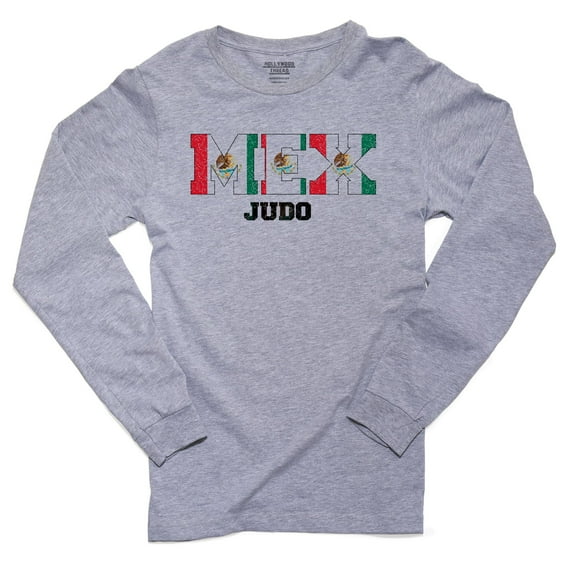 Mexico Judo - Olympic Games - Rio - Flag Men's Long Sleeve Grey T-Shirt