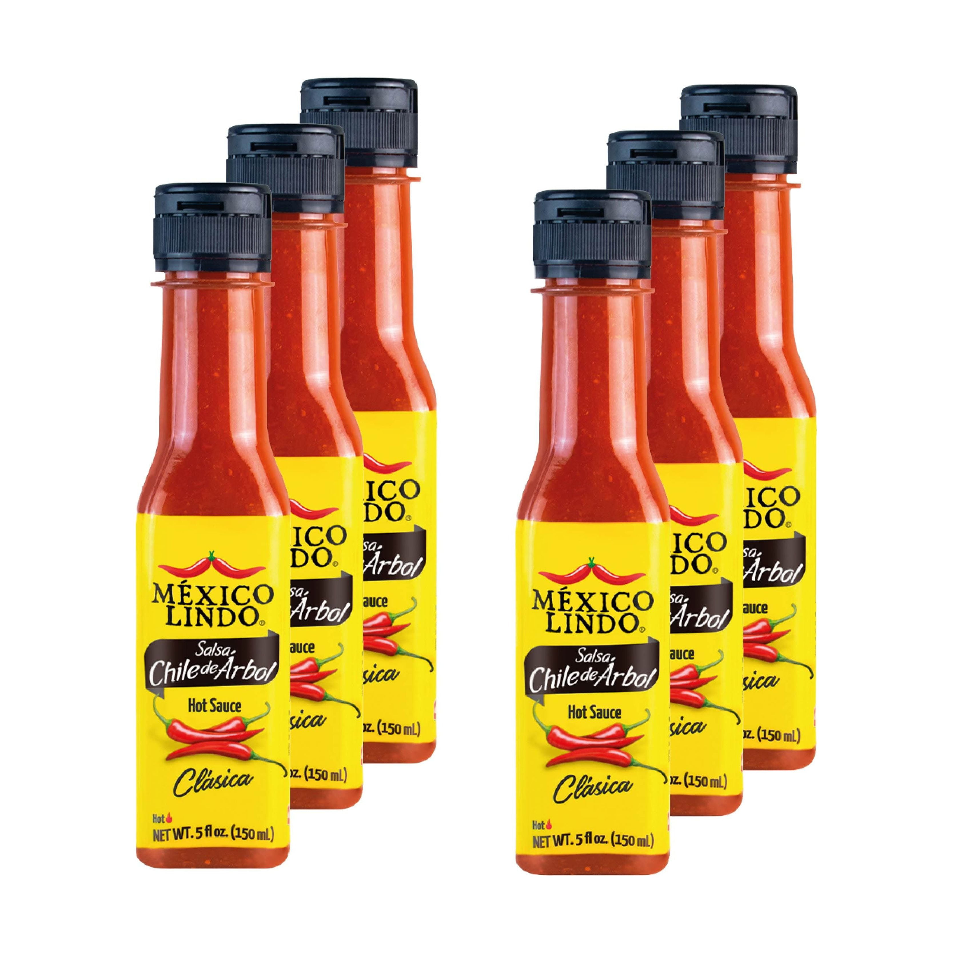 Mexico Lindo Habanero Chile De Arbol Hot Sauce, 5 oz, Pack of 6