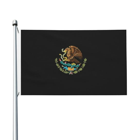 Mexico-Logo Flag Flag 3x5ft Double-Sided Printing Indoor/Outdoor Decorative Banner National Flag