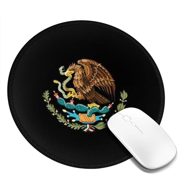 Mexico-Logo Round MousePad Washable Non-Slip Rubber Base Small Mouse Mat, 7.9×7.9 inches