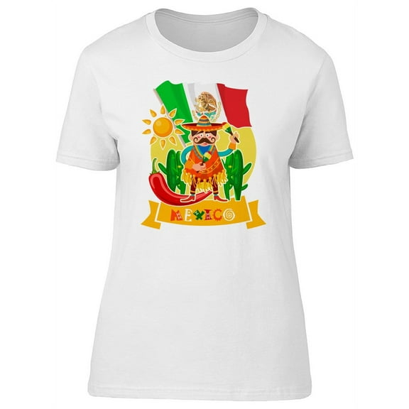 Mexico Lovers Mariachi Cactus T-Shirt Women -Image by Shutterstock, Female Medium