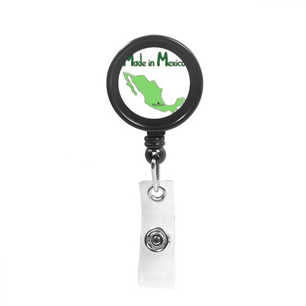 Mexico Map Country Style Mexican Retractable Keychain Badge Holder ID Badge