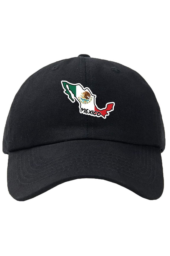 Mexico Map Flag Baseball Cap Hat Hook & Loop Closure - Personalize it!