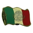 thumbnail image 1 of Mexico Mexican Belt Buckle Wavy Flag Brass New Western Cowboy Rodeo, 1 of 2