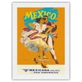 thumbnail image 1 of Mexico - Mexican Dancers - Mexicana Airlines (CMA) - Affiliate of Pan American - Vintage Airline Travel Poster by Wright c.1950s - Japanese Unryu Rice Paper Art Print 24 x 32 in, 1 of 4