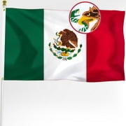 Mexico Mexican Flag 3x5 Outdoor, Double Sided 210D Nylon Embroidered Mexican National Country Flags