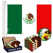 Mexico Mexican Flag 3x5FT 5-Pack Double-sided Embroidered Polyester By G128