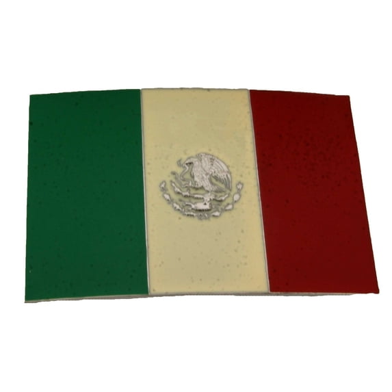 Mexico Mexican Flag Belt Buckle Country HEBILLA Vaquero Siempre Square Western