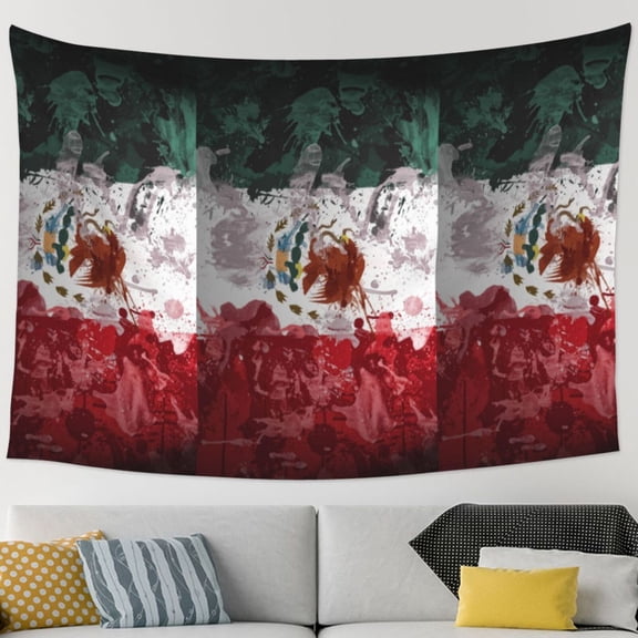 Mexico-Mexican-Flag Tapestry Home Decor Tapestry Living Room Bedroom Decoration Tapestry (90''L*60''W)
