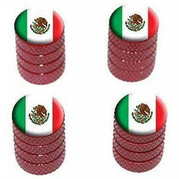 Mexico Mexican Flag Tire Rim Wheel Aluminum Valve Stem Caps, Multiple Colors