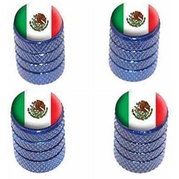 Mexico Mexican Flag Tire Rim Wheel Aluminum Valve Stem Caps, Multiple Colors