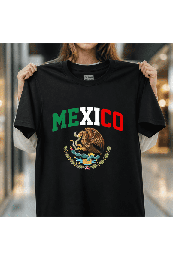 Mexico Mexican Flag Vintage Pride Mexico Distressed Aztec Emblem Unisex T-Shirt, S-5XL