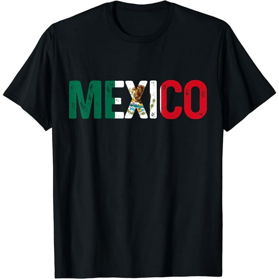 Mexico Mexican Flag Vintage Pride T-Shirt Black Small