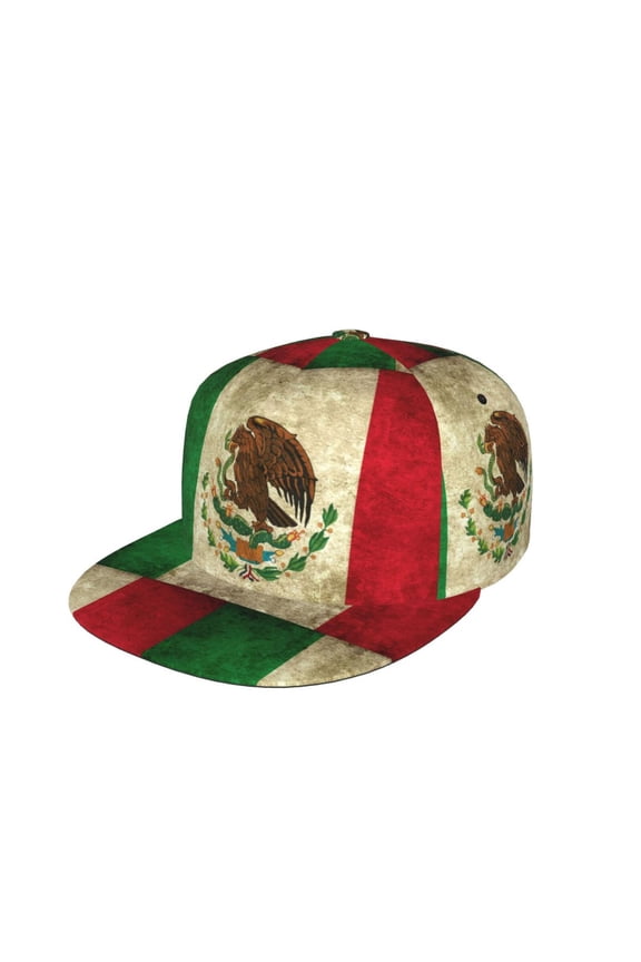Mexico-Mexican Flat Brim Trucker Cap Adjustable Snapback Hat For Men Women