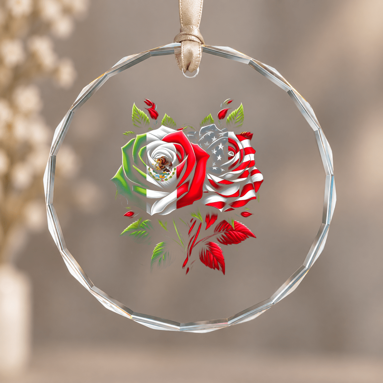Mexico Mexican Roots Mexican Flag American Flag Rose Flower Christmas ...