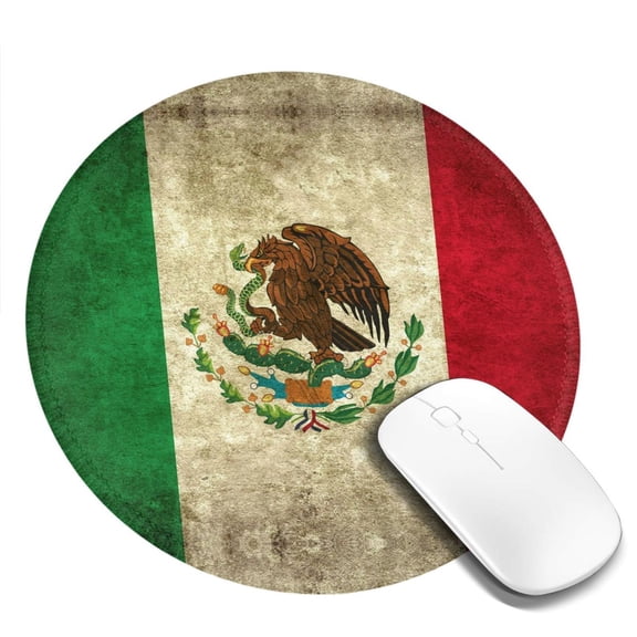 Mexico-Mexican Small Round MousePad 7.9x7.9 Inches Non-Slip Rubber Base MousePad for Office Laptop Computer
