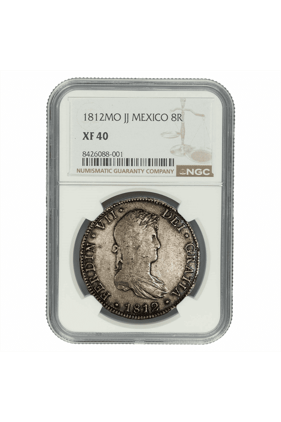 Mexico Mint 1812MO JJ Mexico 8 Reale Coin 8R NGC XF 40