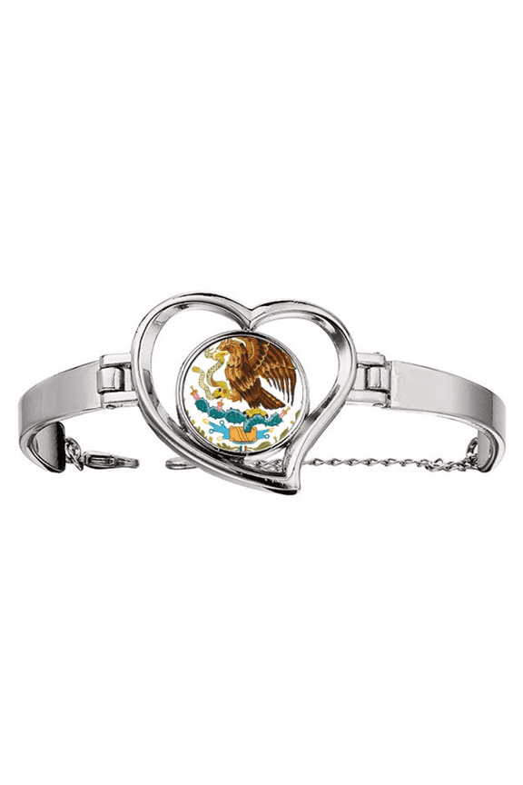 Mexico National Emblem Country Bracelet Heart Jewelry Wire Bangle