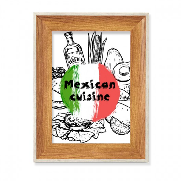Mexico National Flag Cactus Sketch Desktop Wooden Photo Frame Display Picture Art Painting Multiple Sets