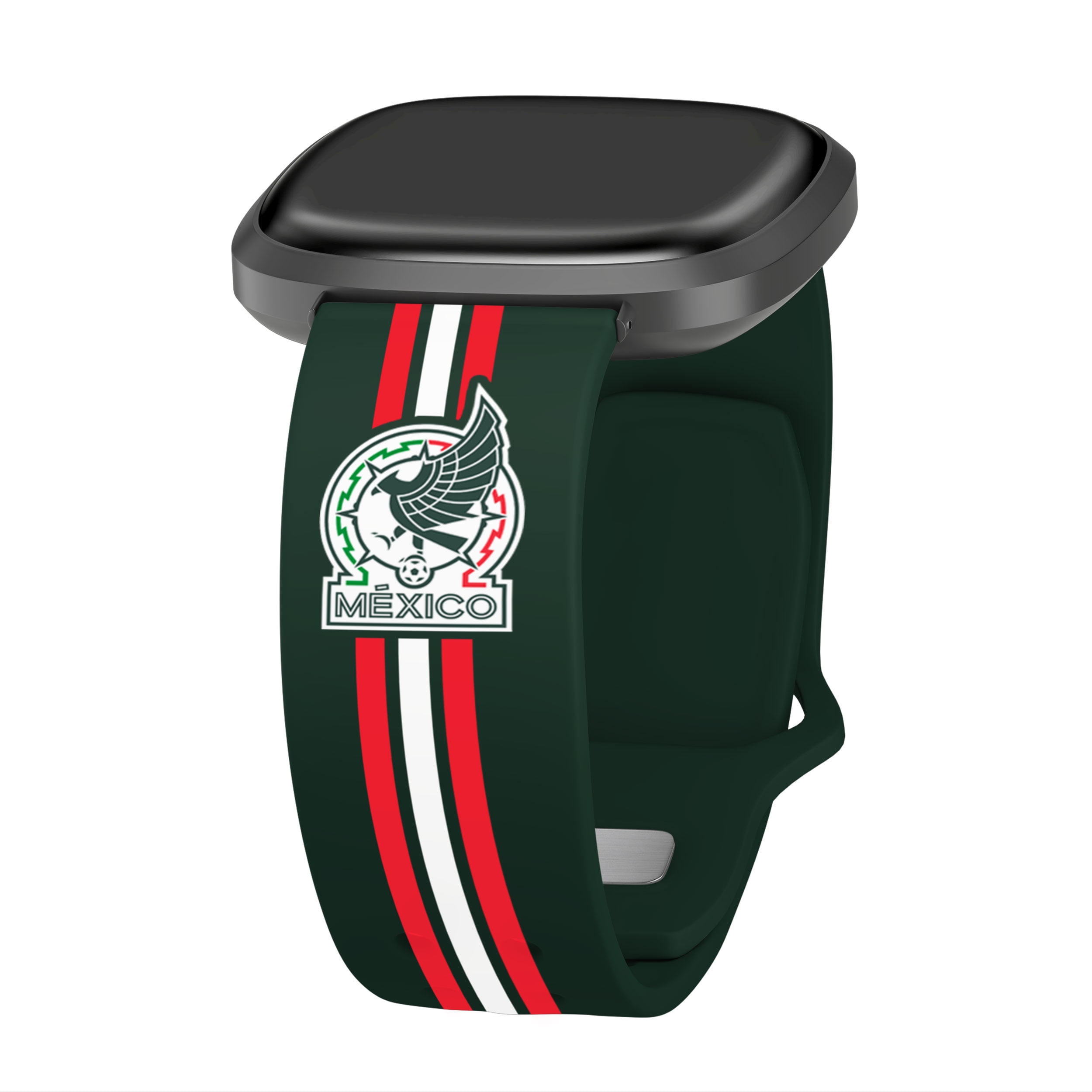 Mexico National Team HD Watch Band Compatible with FitBit Versa 3 & Sense (20mm Short Stripes)