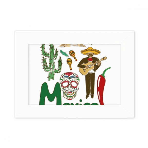 Mexico National symbol Landmark Pattern Photo Mount Frame Picture Art Painting Desktop 5x7 inch
