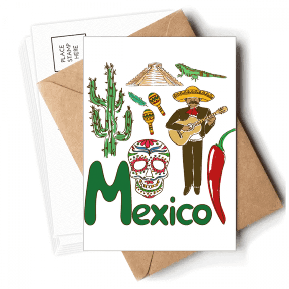 Mexico National symbol Landmark  Pattern Postcards Envelopes Blank Note Cards Mailing