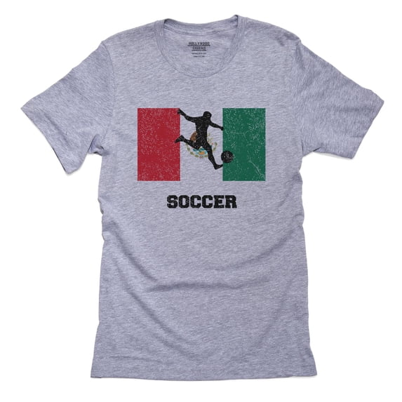 Mexico - Olympic - Soccer - Flag - Silhouette Men's Grey T-Shirt
