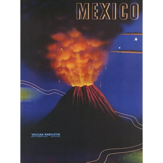 Mexico Paricutin Volcano Travel Tourism Vintage Advert Extra Large Art Print Wall Mural Poster Premium XL
