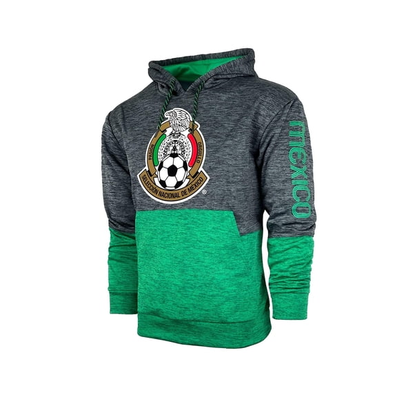 Icon Sports FMF Mexico National Football Team Horizons Pullover Hoodie Green/Gray-Medium