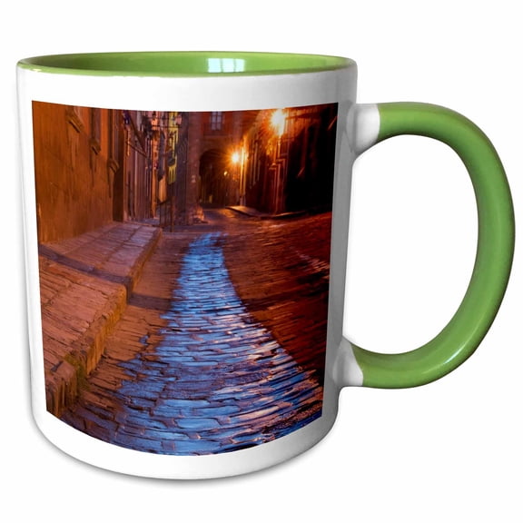 3drose, Mexico, San Miguel De Allende, Cobblestone Street - Sa13 Bja0159 - Jaynes Gallery, 15oz Two-tone Green Mug