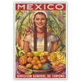 thumbnail image 1 of Mexico - Senorita with Fruit Bowl - Vintage Travel Poster by Jorge González Camarena c.1951 - Master Art Print (Unframed) 13in x 19in, 1 of 4