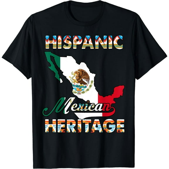Mexico Shirt Hispanic Heritage Month Mexican Flag Pride T-Shirt Black 3X-Large