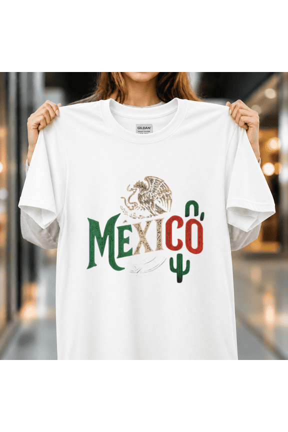 Mexico Shirt Mexican Pride Vintage Heritage Flag Tee Typography Graphic Unisex T-Shirt, S-5XL